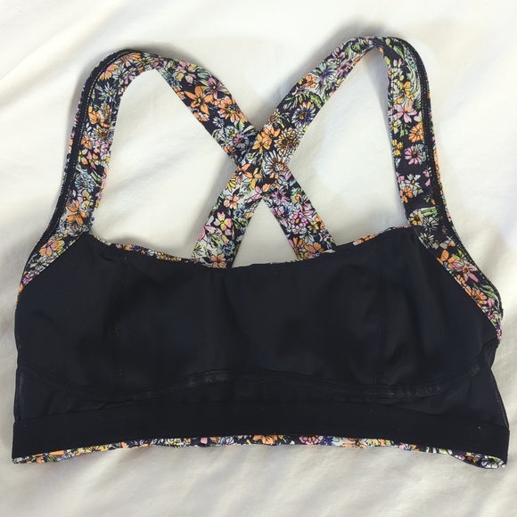 FP Movement Free People Eden Printed Bra Black Neon Ditsy Floral Size S - Picture 3 of 9